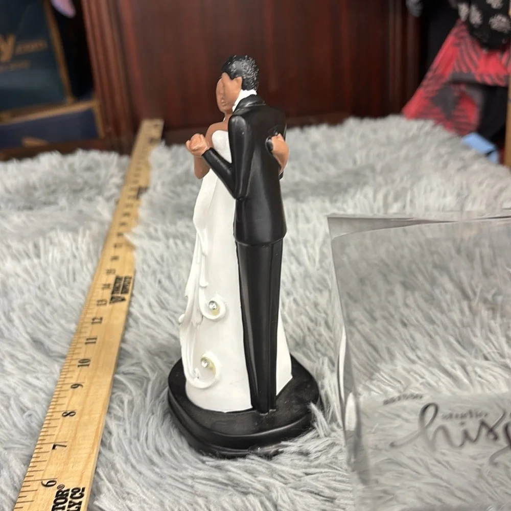 NWT STUDIO HIS & HERS Elegant Wedding Cake Topper with Bride and Groom Ethnic